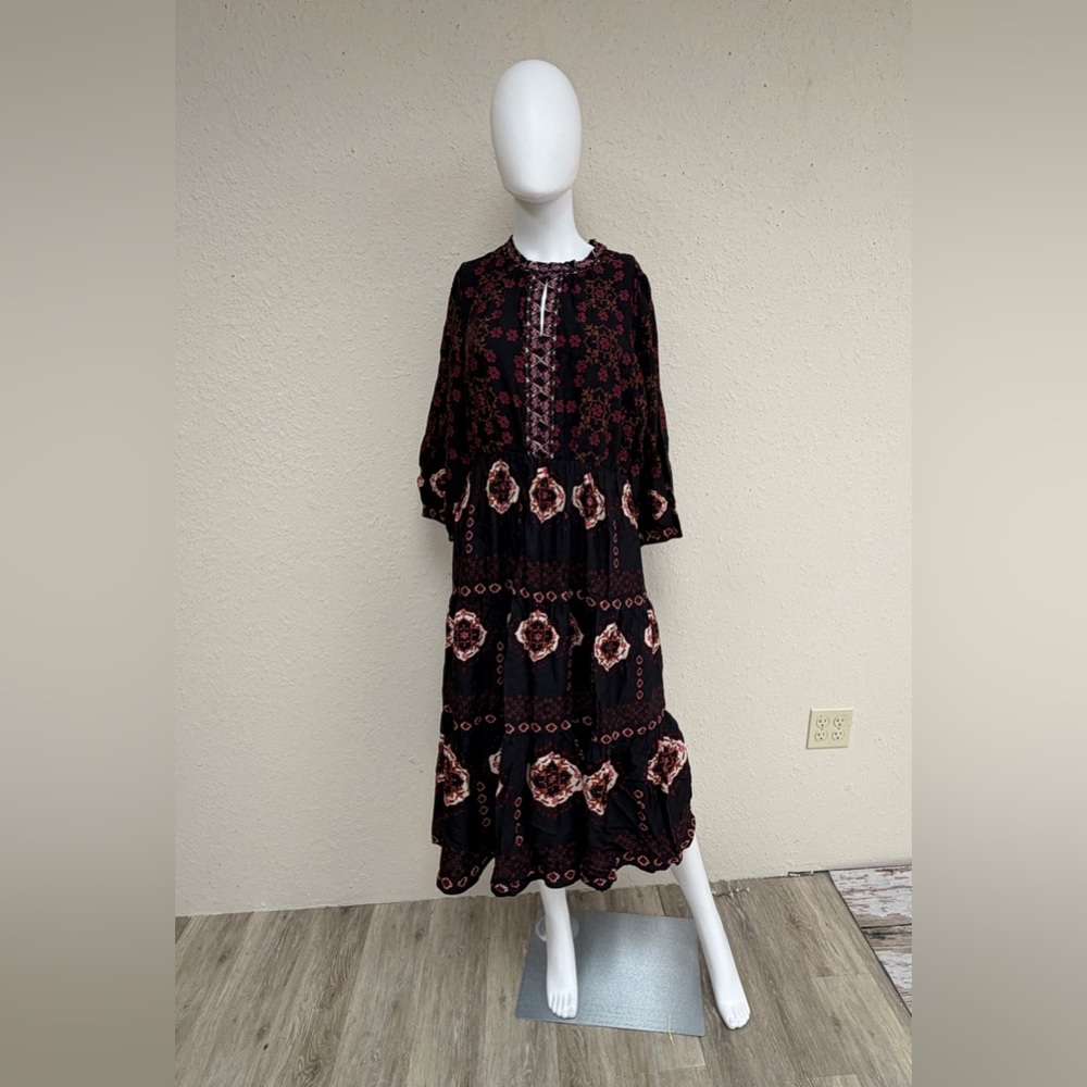 Philosophy Midi Dress Folk Vibe Boho Relaxed Flowy Romantic Size M NWT